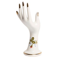 Vintage Porcelain Hand Hanger Ring Stand, Europe, 1960s