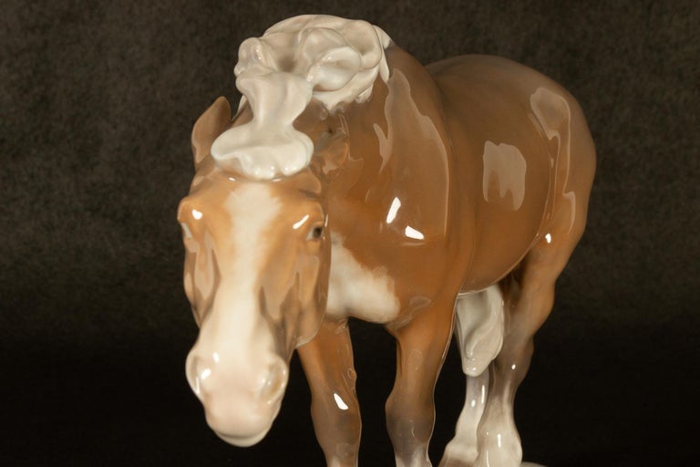 Vintage Porcelain Horse Figurine by Lauritz Jensen for Royal Copenhagen