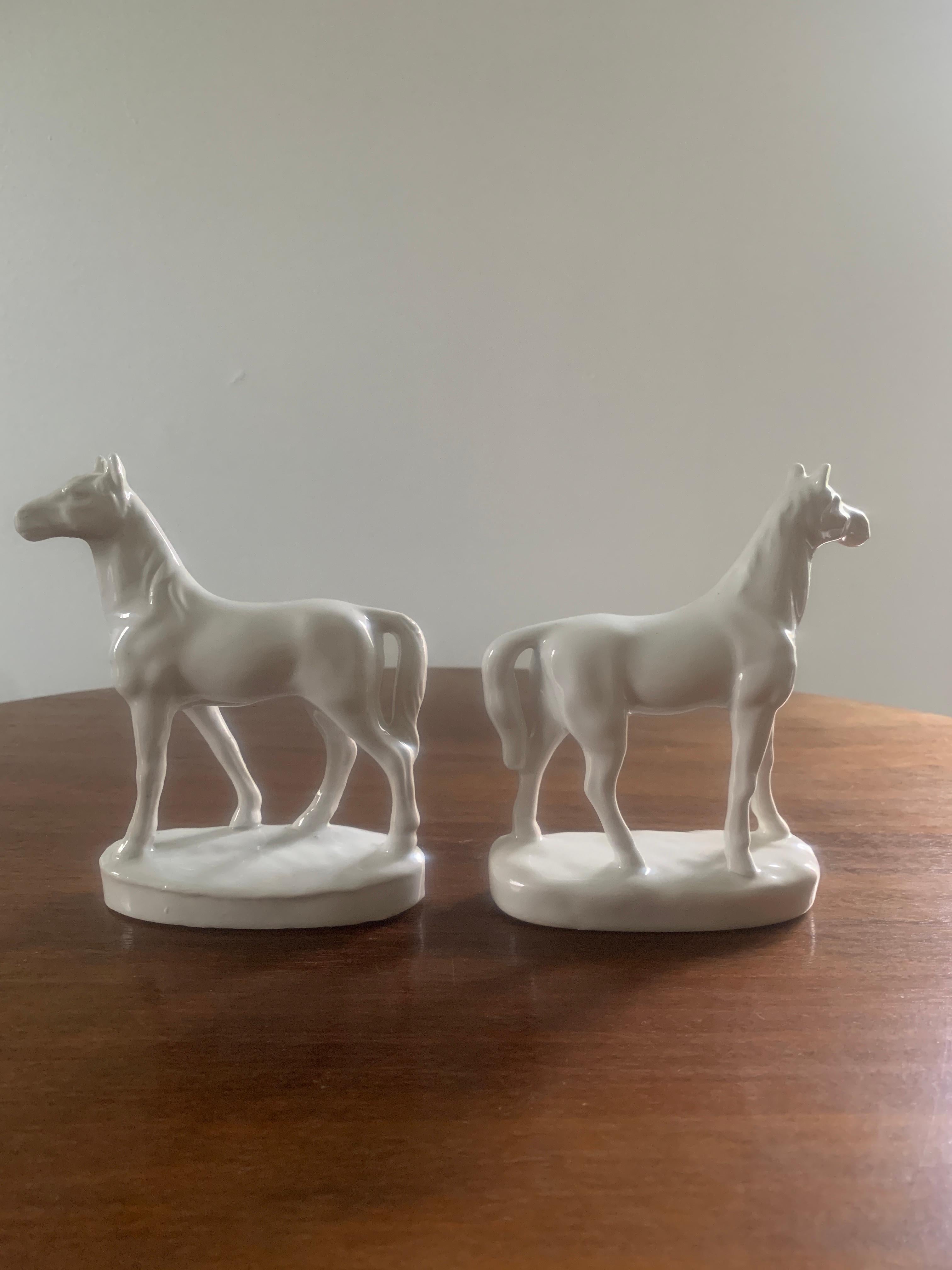 Mid-20th Century Vintage Porcelain Horses, a Pair