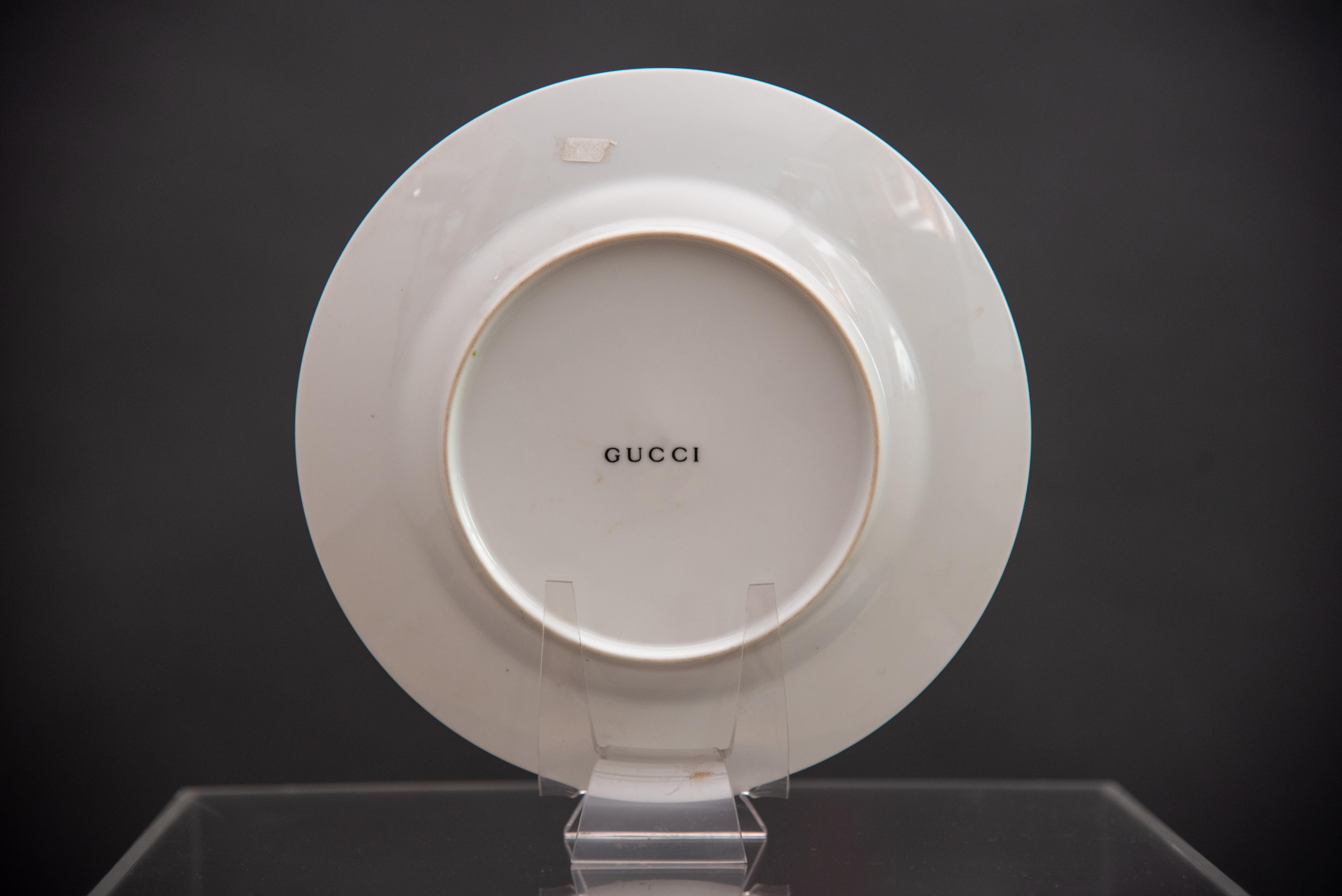 Modern Vintage Porcelain Le Poltrone Plates by Gucci