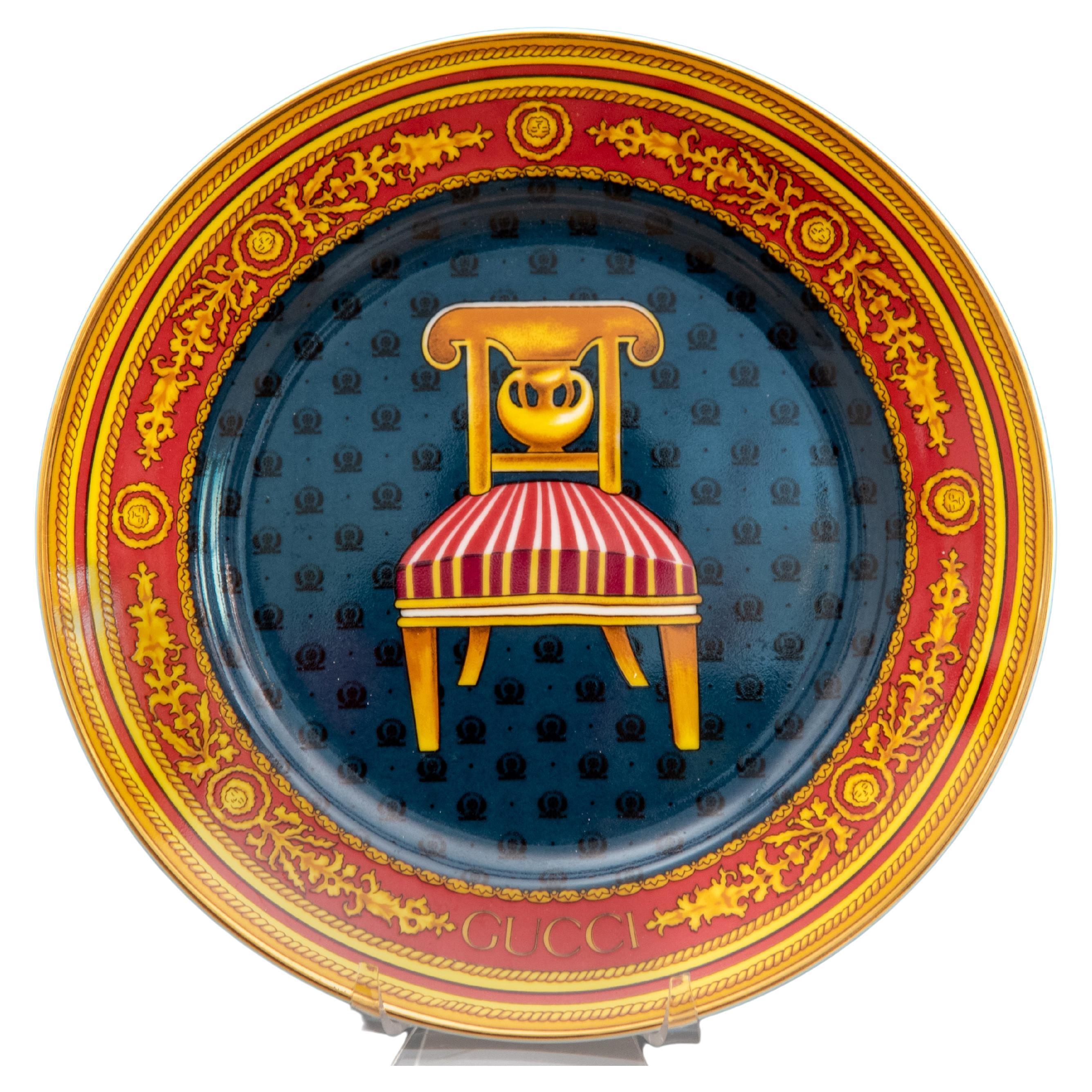 Vintage Porcelain Le Poltrone Plates by Gucci at 1stDibs