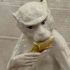 Vintage Porcelain Monkey Lamp