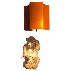 Vintage-Affenlampe aus Porzellan