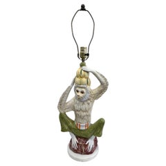 Vintage Porcelain Monkey Lamp