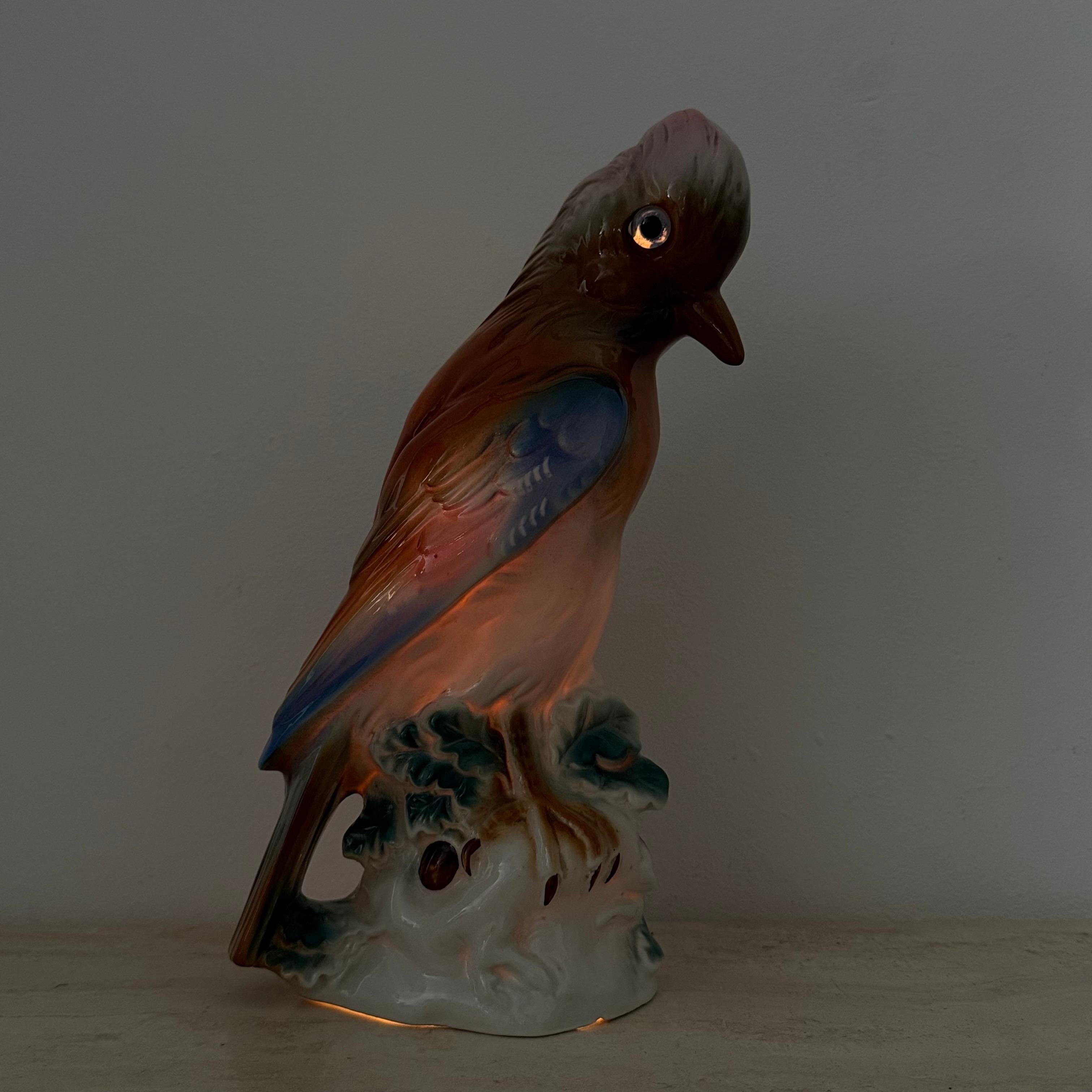 Lampe oiseau Parfume en porcelaine vintage, années 1950 Bon état - En vente à Delft, NL