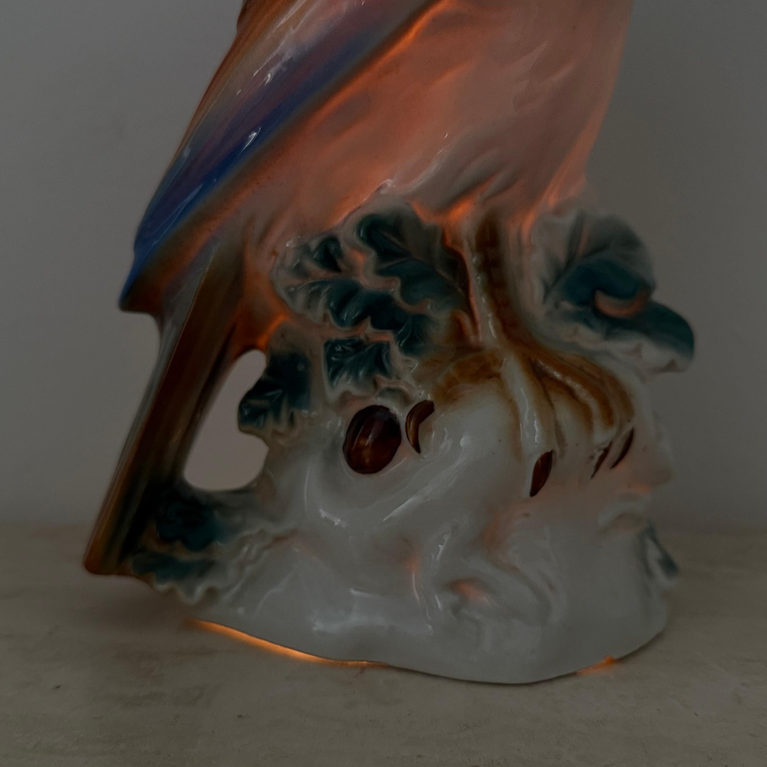 Lampe oiseau Parfume en porcelaine vintage, années 1950 en vente 2