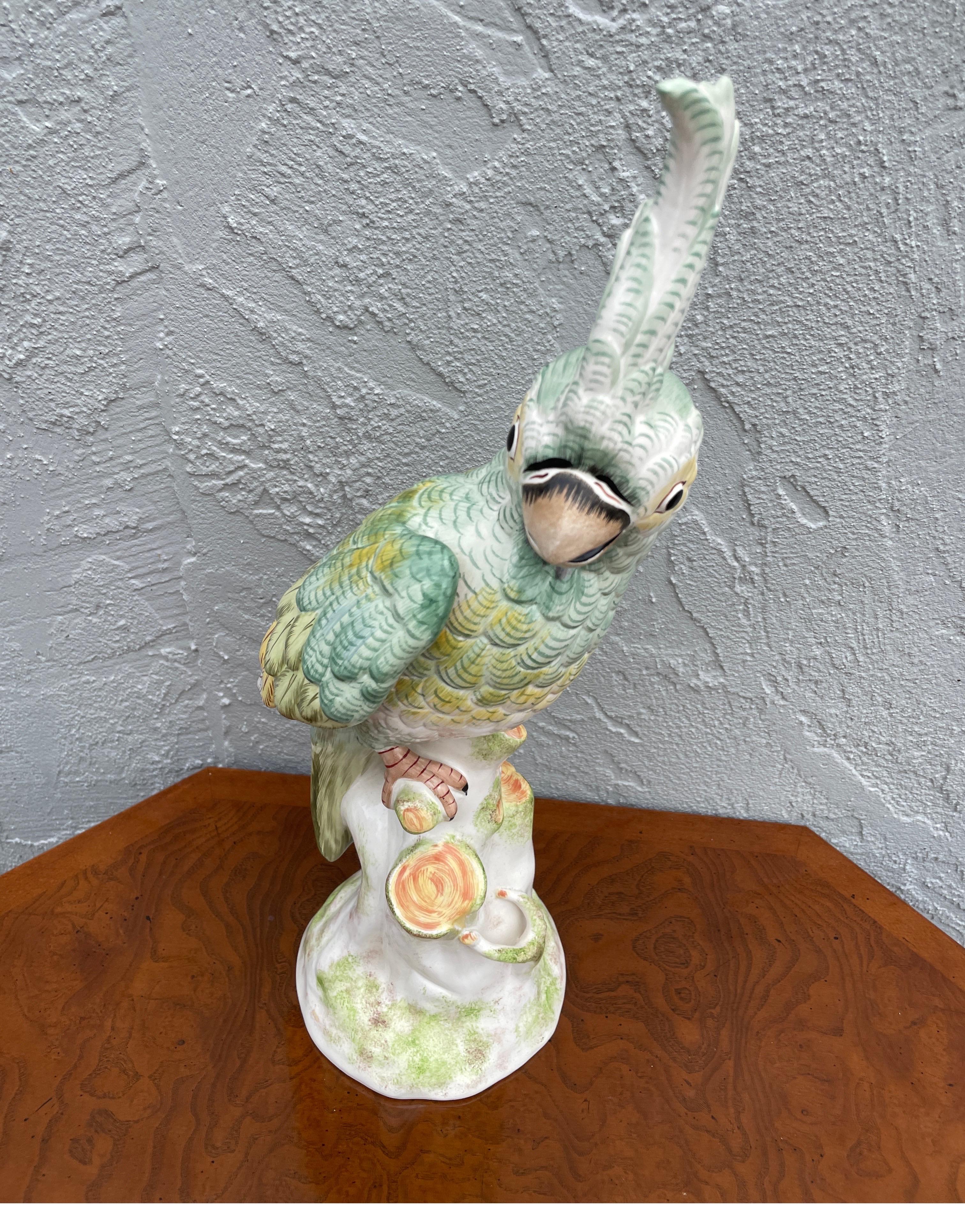 20th Century Vintage Porcelain Parrot by Paul Hanson