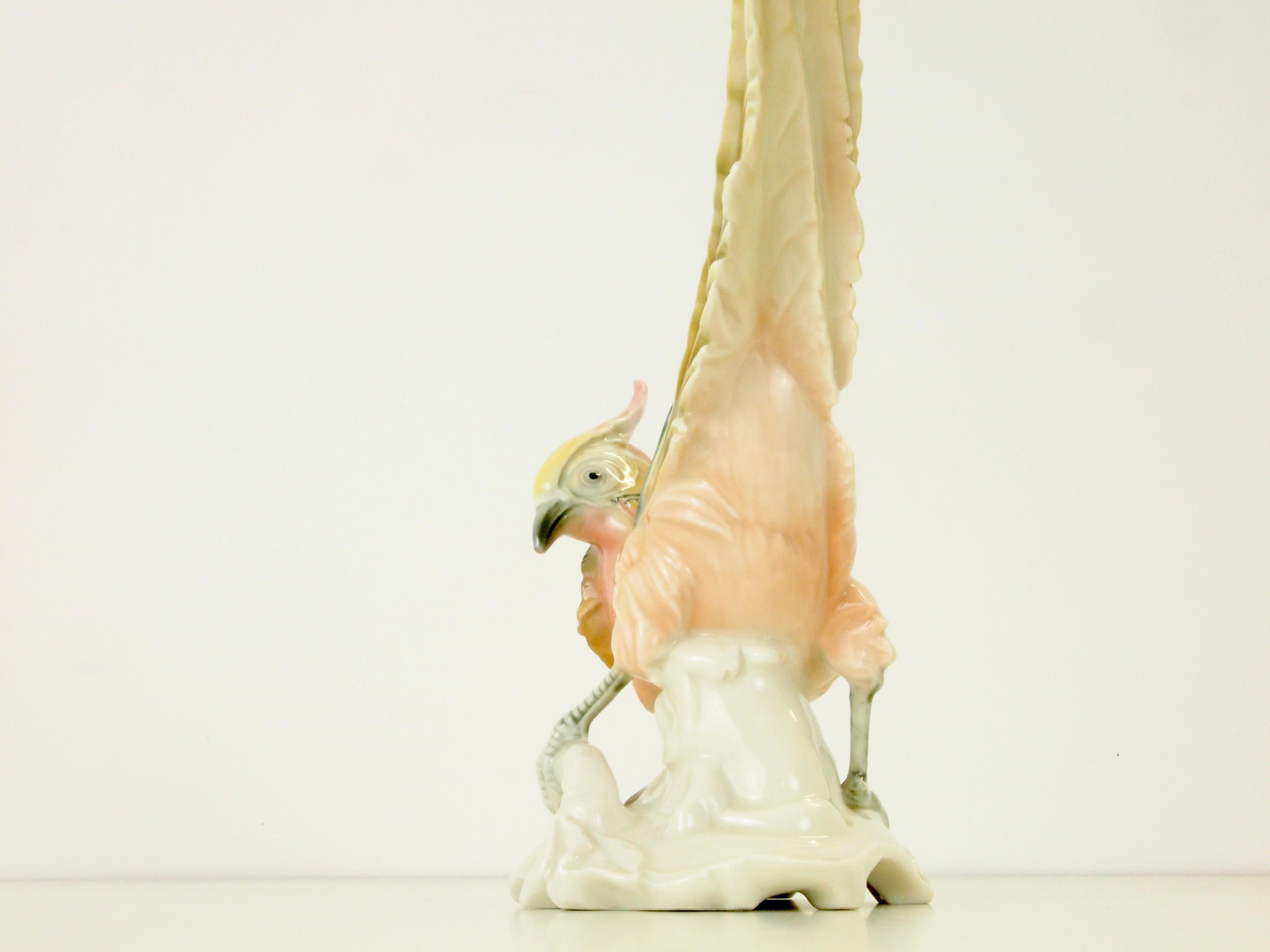 Vintage Porcelain Pheasant Figurine by Karl ENS Volkstedt 1