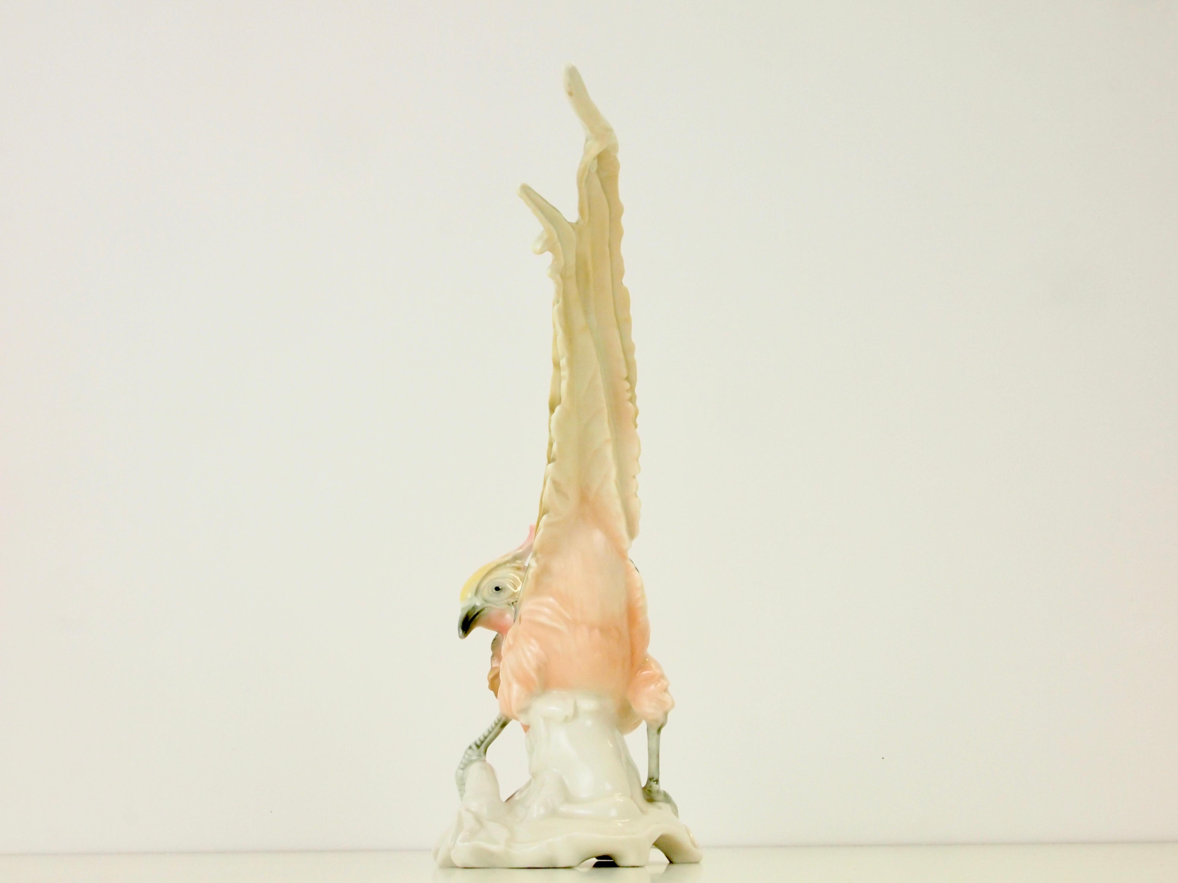 Romantic Vintage Porcelain Pheasant Figurine by Karl ENS Volkstedt