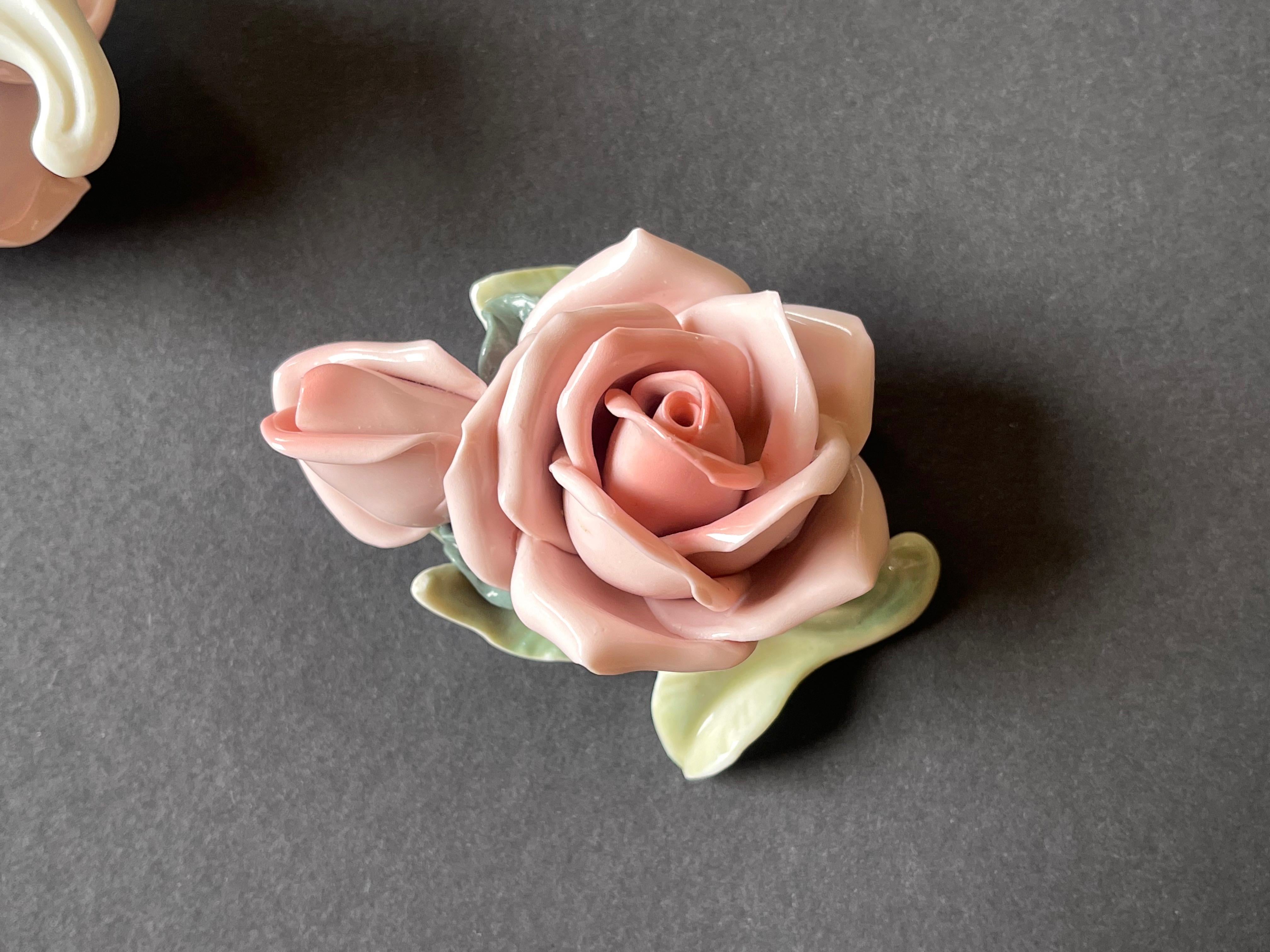 Porzellanrosen im Vintage-Stil von Karl ENS Volkstedt & Kaiser Porzellan, Deutschland (Handgefertigt)