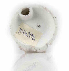 Vintage Porcelain Sculpture of Girl with Basket, Mid-20th Century