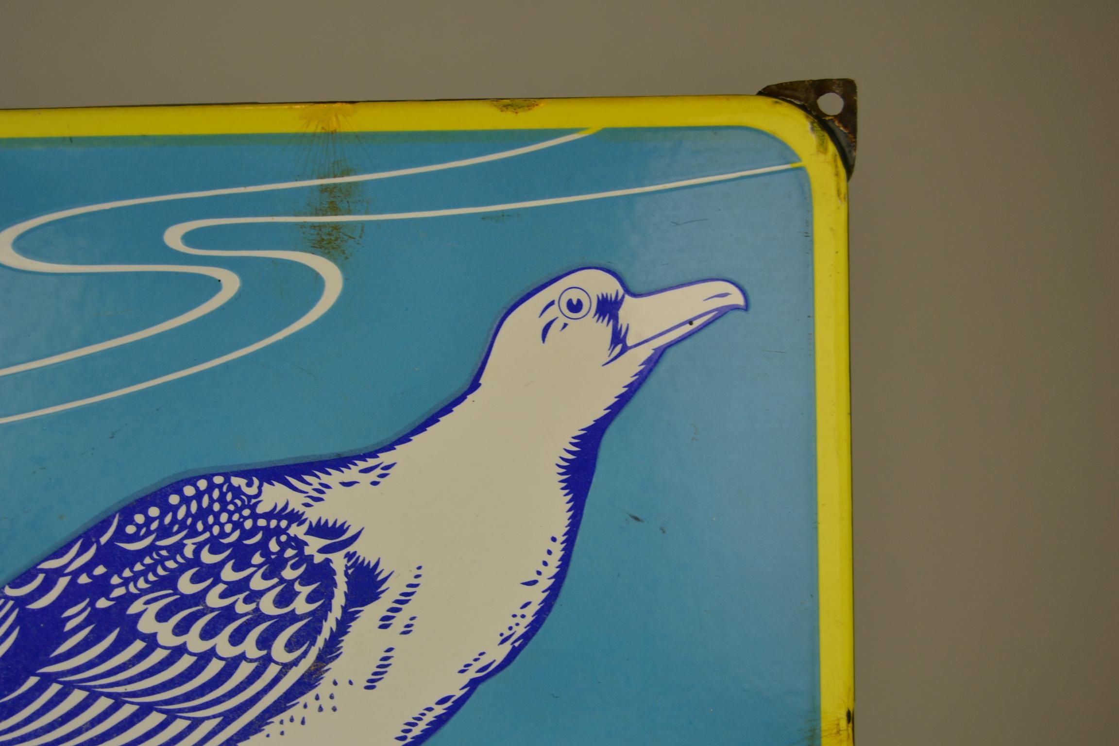 Mid-Century Modern Vintage Porcelain Sign for Albatross Super Phosphate Fertilizer Granules, 1950s