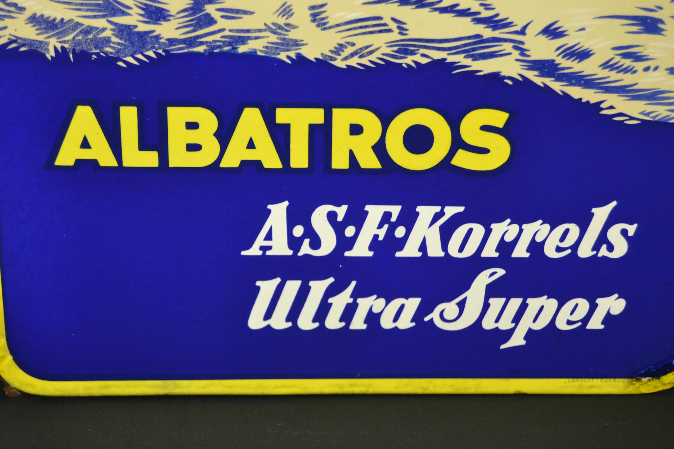 Enameled Vintage Porcelain Sign for Albatross Super Phosphate Fertilizer Granules, 1950s