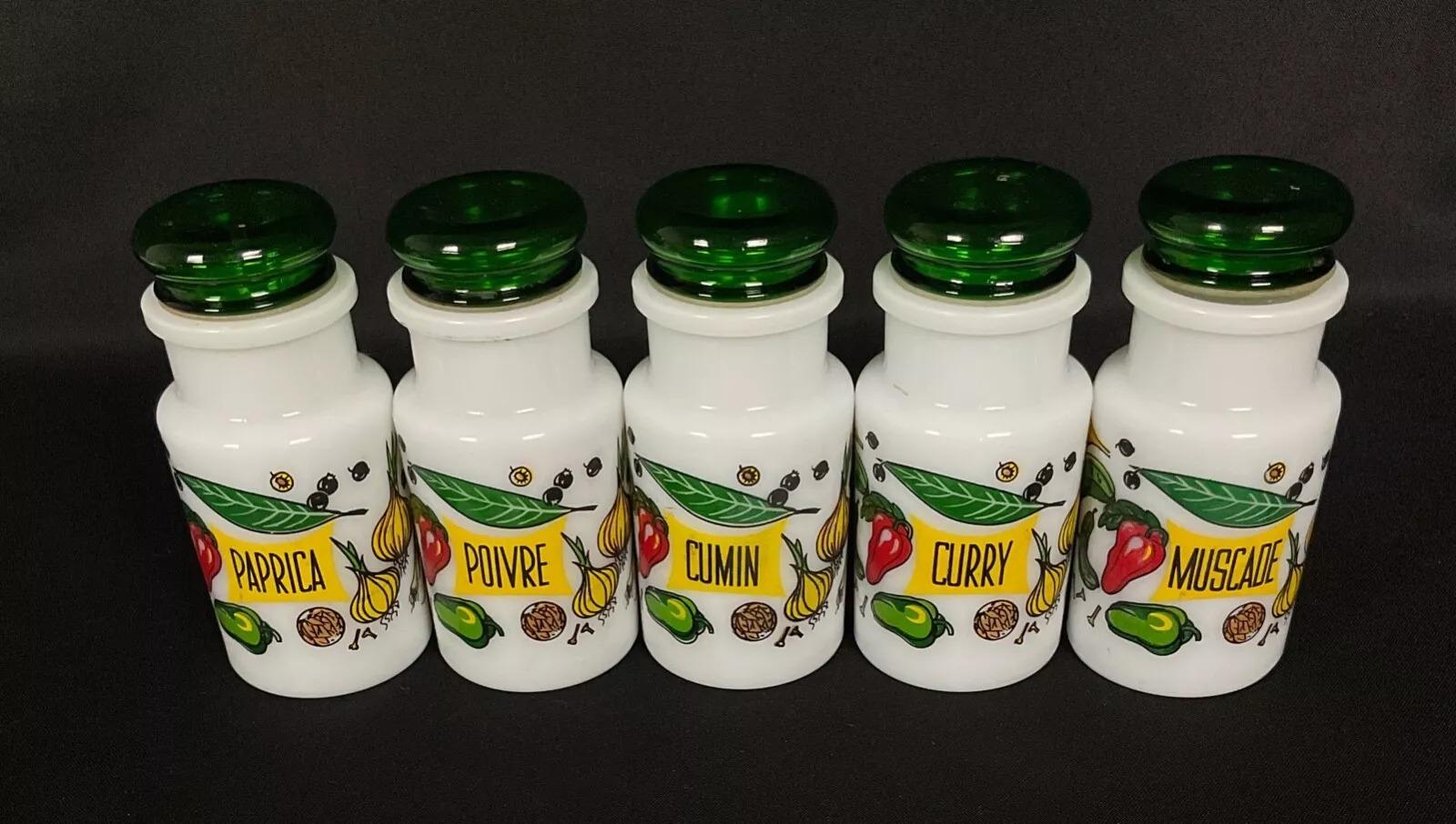 Juego de Especias Vintage de Porcelana - Nuez Moscada, Pimentón, Curry, Comino, Pimienta - 2Y365 en Bueno estado para la venta en Bordeaux, FR