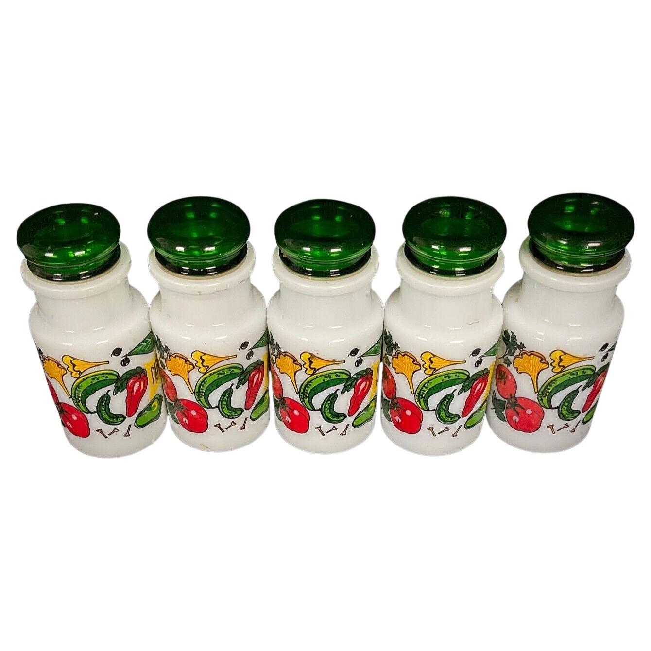 Set d'épices vintage en porcelaine - Muscade, Paprika, Curry, Cumin, Poivre - 2Y365