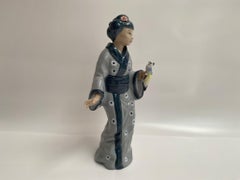 Estatuilla de porcelana vintage de Geisha de Casades, España, años 80
