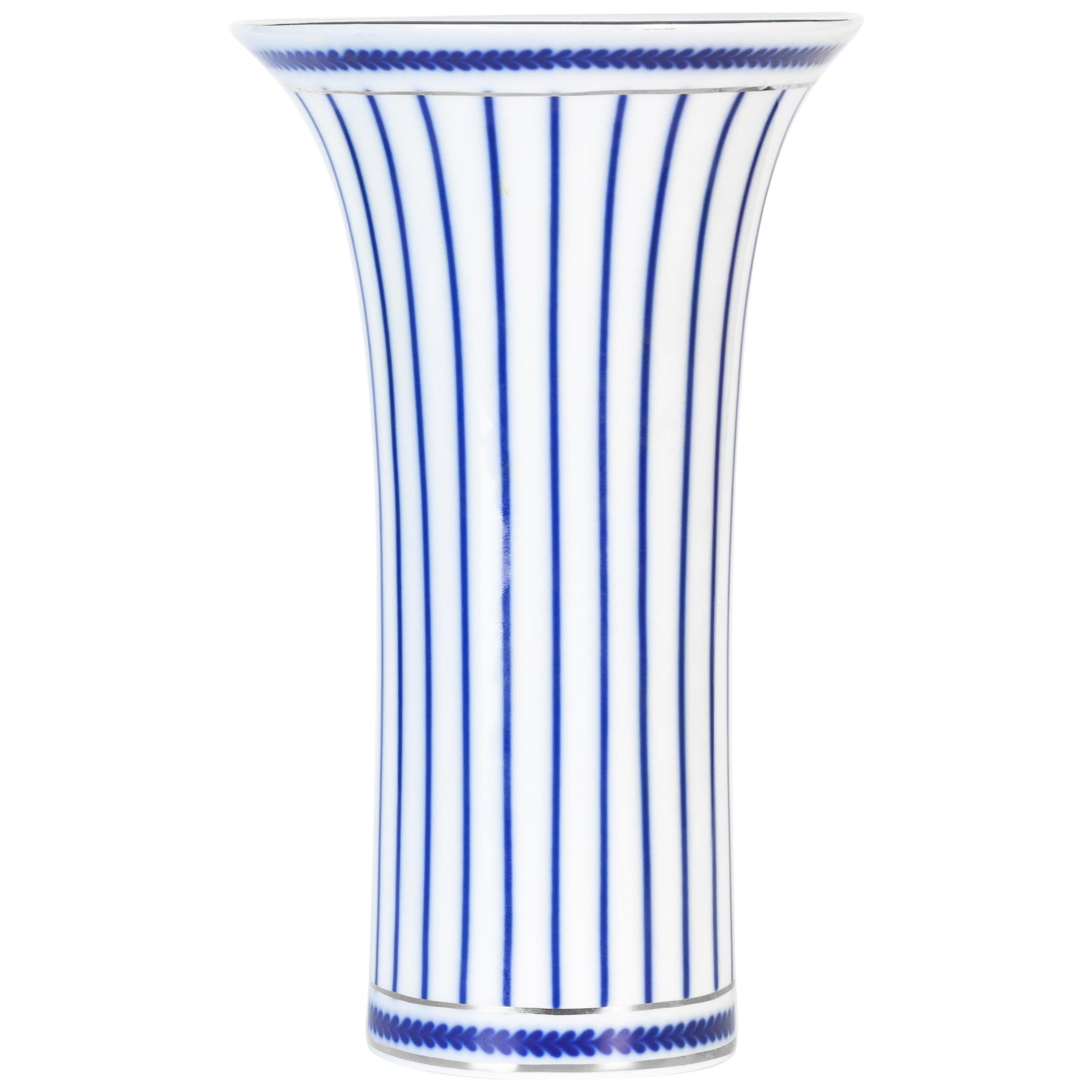 Vintage Porcelain Striped Vase by Royal Bonn, Early 1900