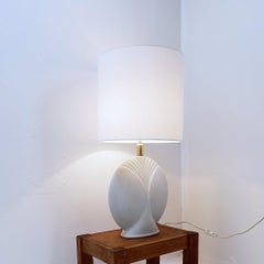 Vintage Porcelain Table Lamp, 1980s Design, Sculptural Form, 78cm Tall