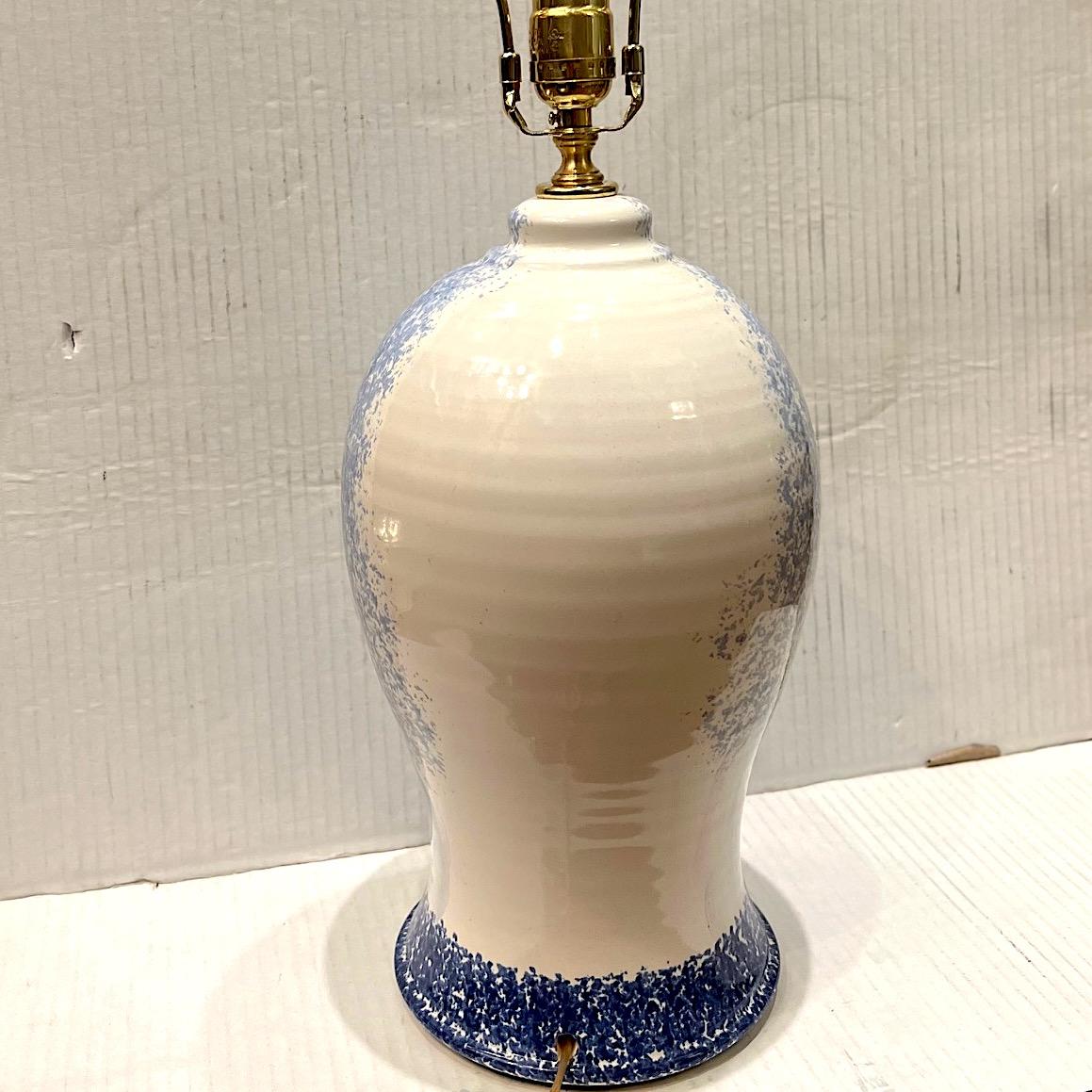 French Vintage Porcelain Table Lamp For Sale