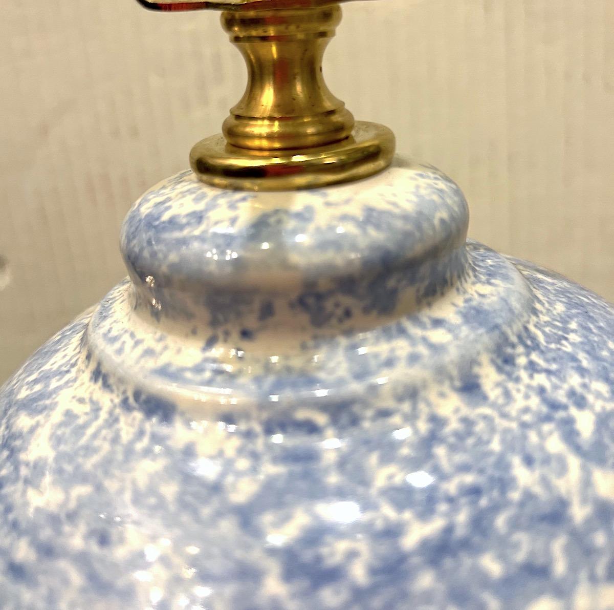 Glazed Vintage Porcelain Table Lamp For Sale