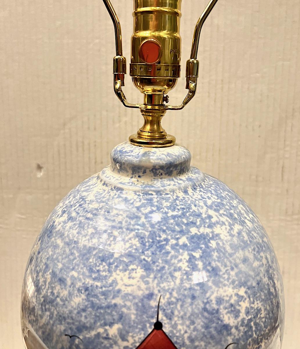 Vintage Porcelain Table Lamp In Good Condition For Sale In New York, NY