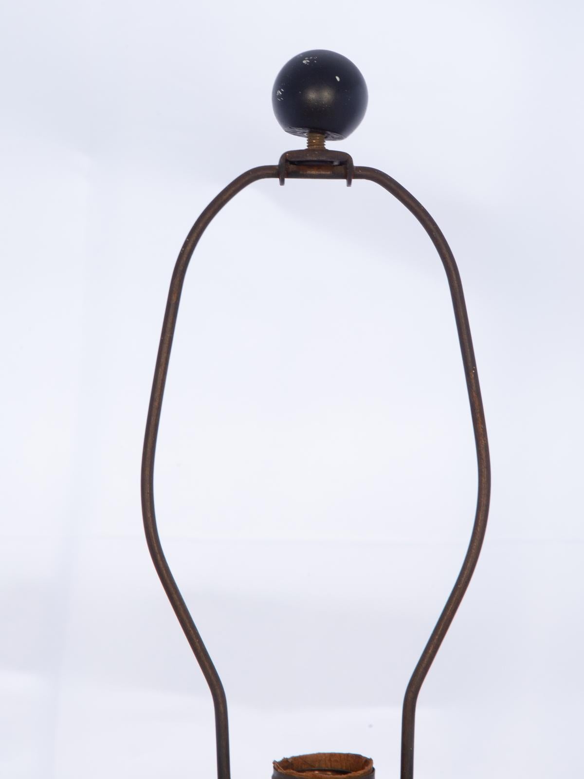 Gilt Vintage Porcelain Table Lamp with Gilded Greek Key Accents For Sale