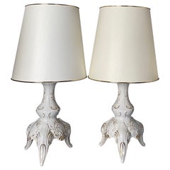 Vintage Porcelain Table Lamps by Daniela Weiß For Lindner, 1980s, Set of 2
