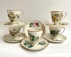 Vintage Porcelain Tea/Coffee Set Bone China Royal Maastricht Sphinx, Holland