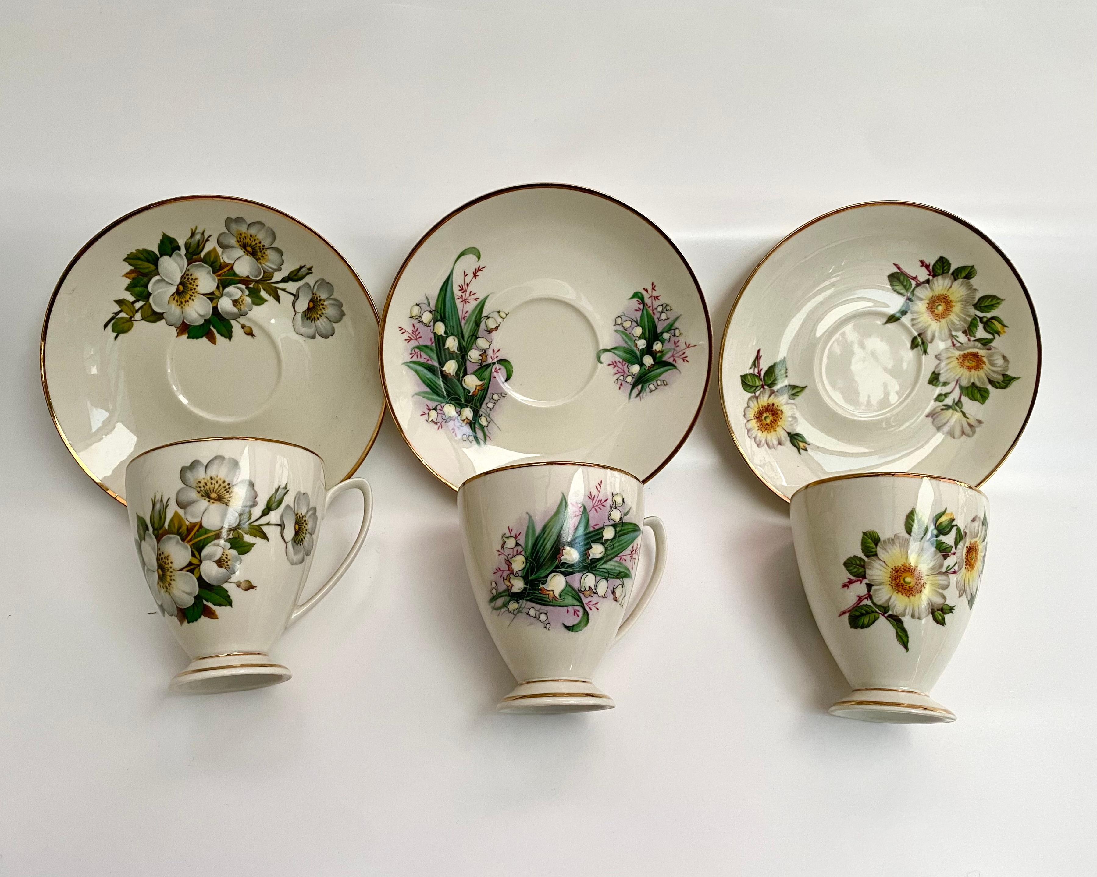 Juego de té/café Vintage Porcelana China de Hueso Esfinge Real de Maastricht, Holanda Holandés en venta