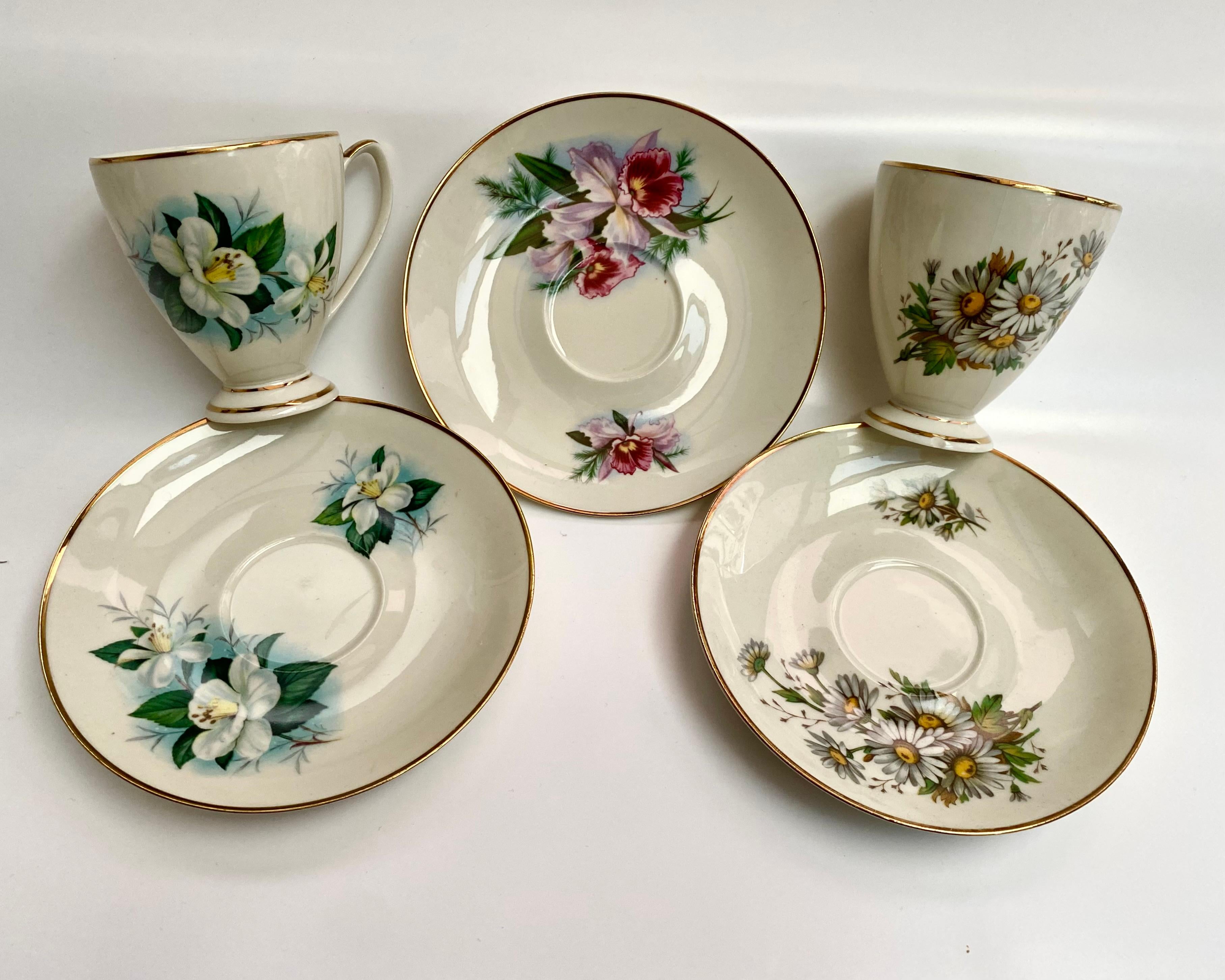 Juego de té/café Vintage Porcelana China de Hueso Esfinge Real de Maastricht, Holanda en Bueno estado para la venta en Bastogne, BE