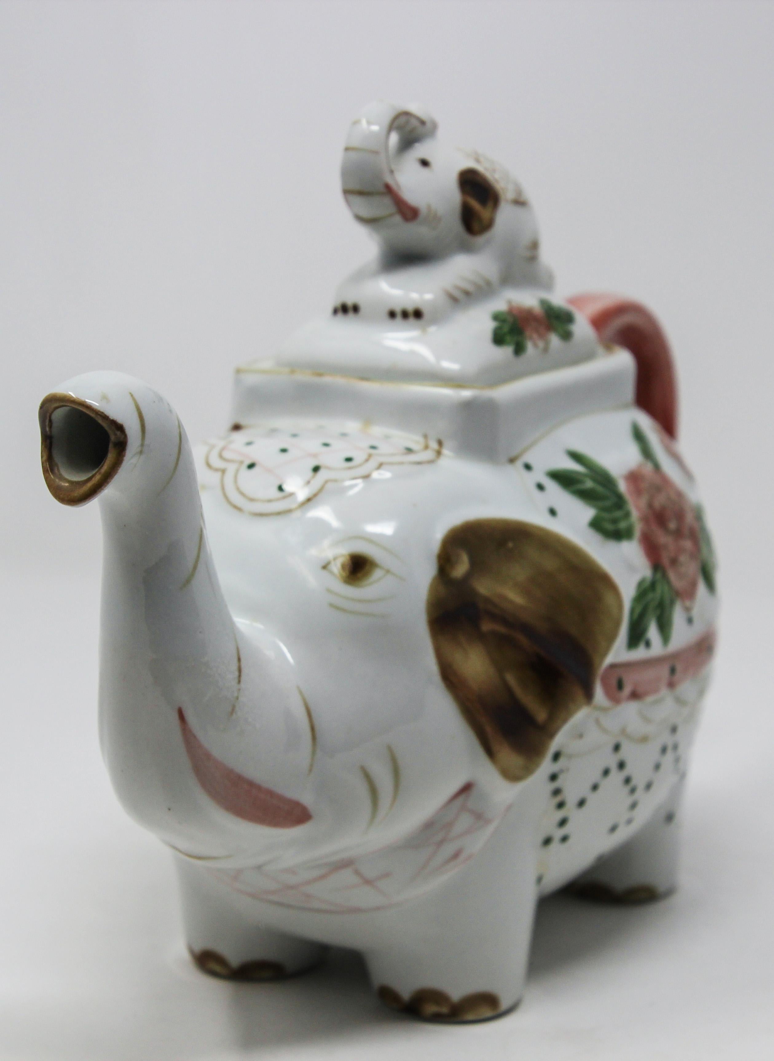 20th Century Vintage Porcelain Teapot in the Form of an Elephant