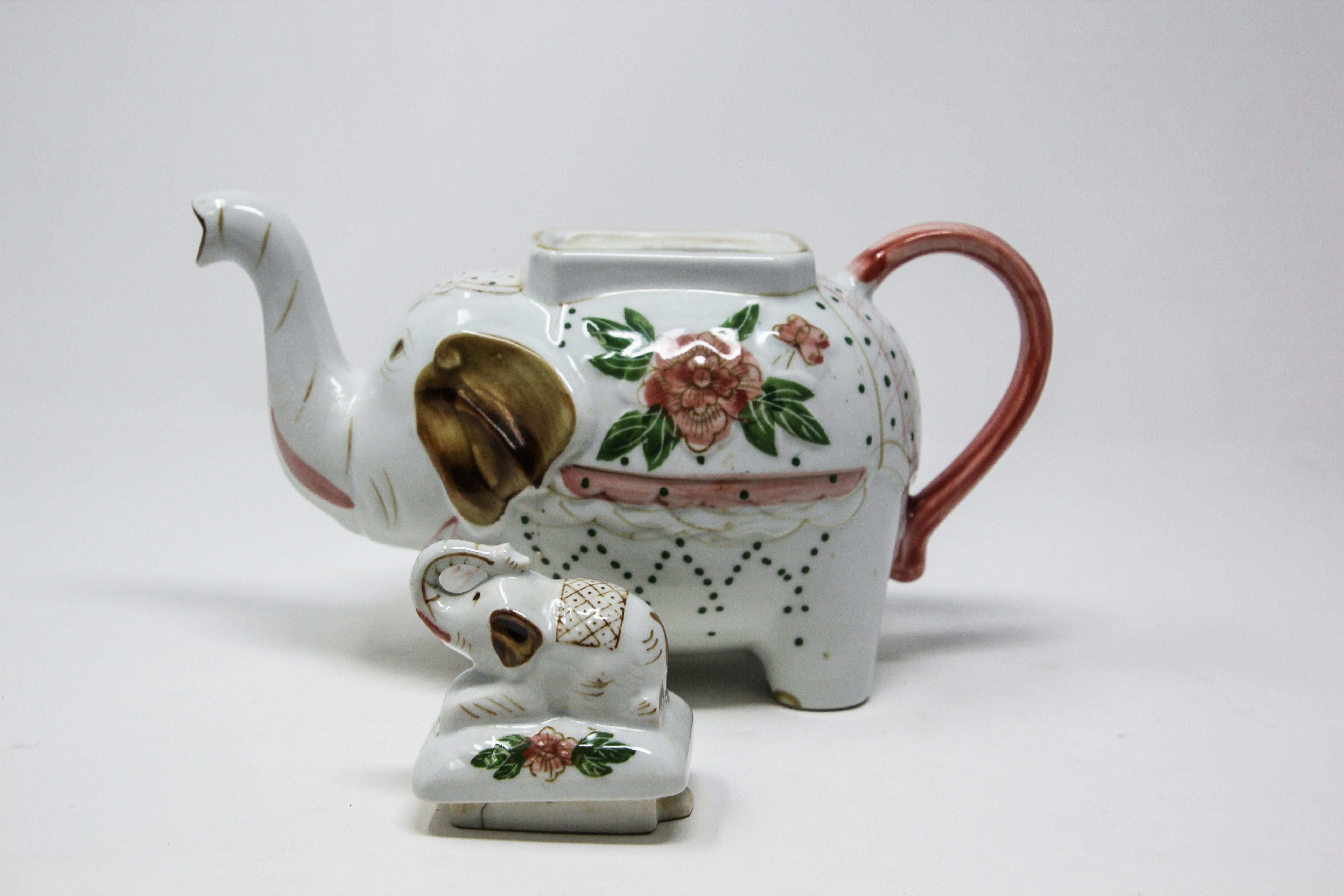 Vintage Porcelain Teapot in the Form of an Elephant 3
