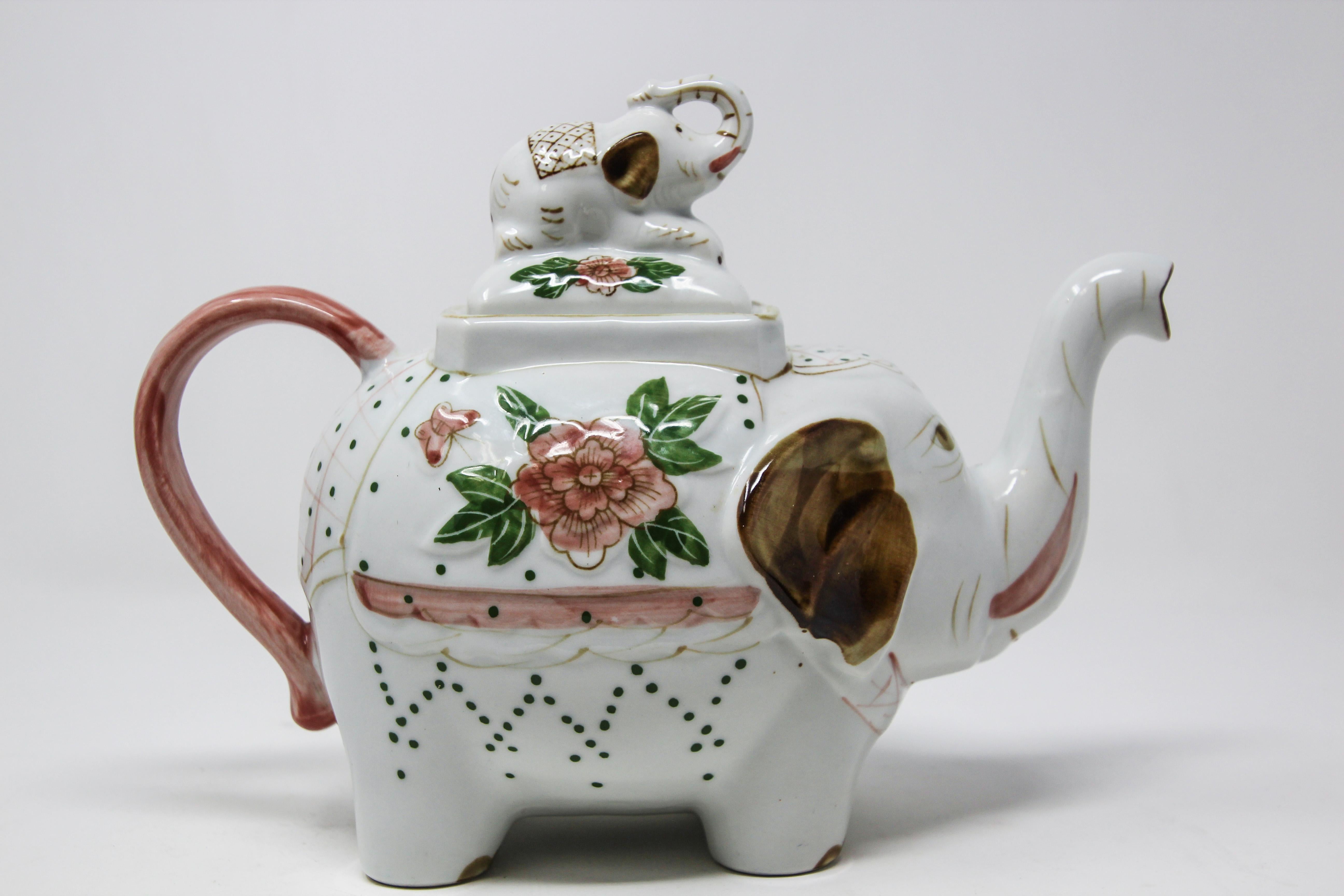 Victorian Vintage Porcelain Teapot in the Form of an Elephant