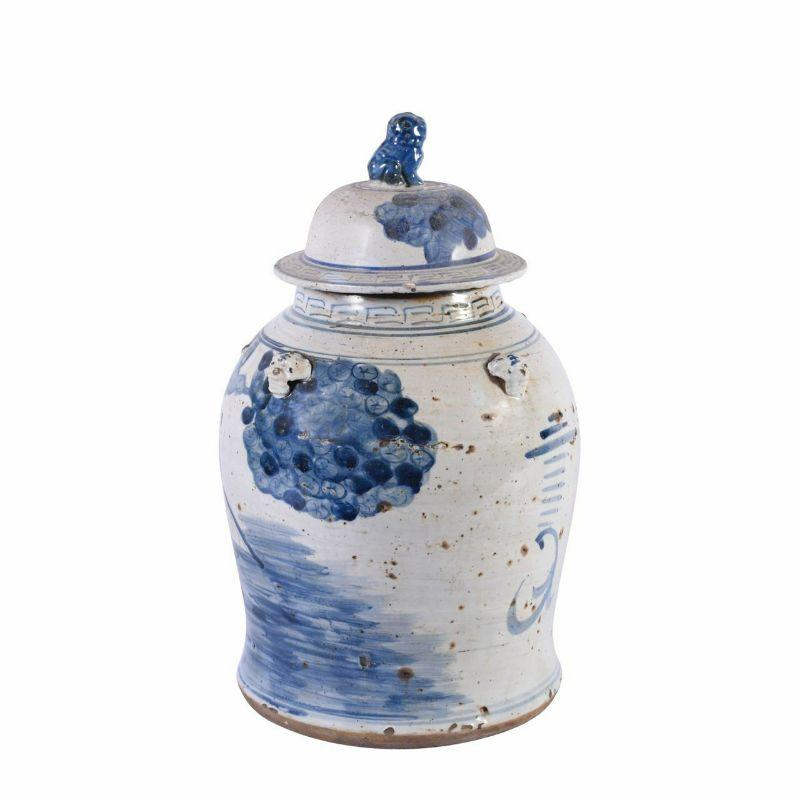 Vintage temple jar enchanted children motif, small

Shape: temple jar
Color: blue and white
Small size (inches): 11W x 11D x 18H
Available in other size option: Large

The special antique process makes it looks like a piece of art from a