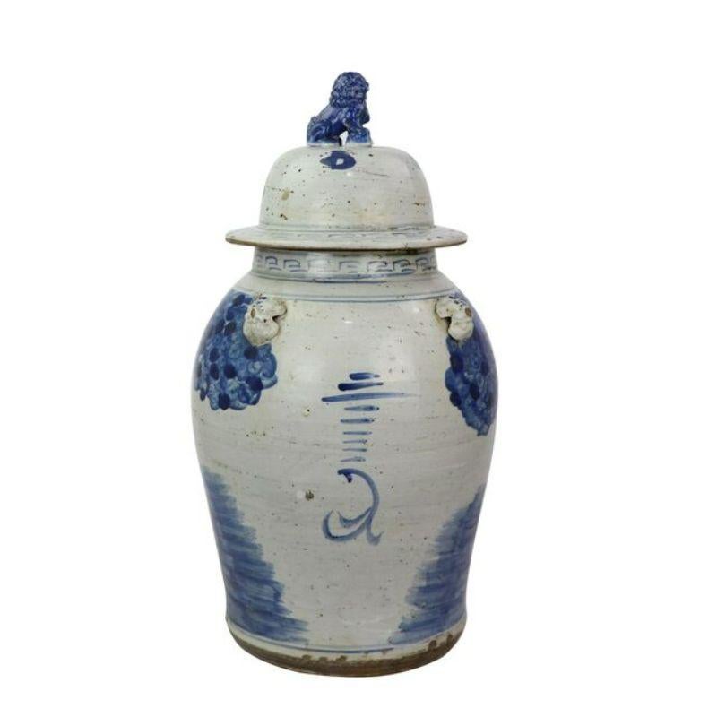 Hand-Painted Vintage Porcelain Temple Jar Enchanted Children Motif, Small For Sale
