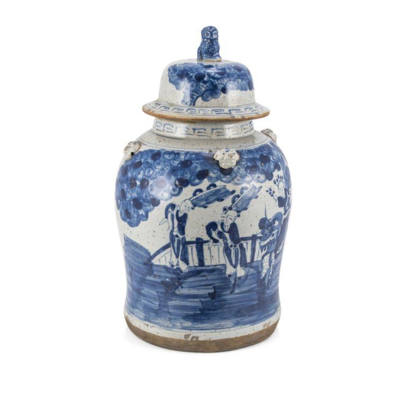 Vintage Porcelain Temple Jar Enchanted Children Motif, Small For Sale 1