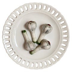 Vintage Porcelain Trompe l'Oeil Onion Plate