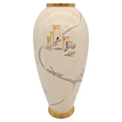 Vase vintage en porcelaine avec une scène italienne de Lindner 