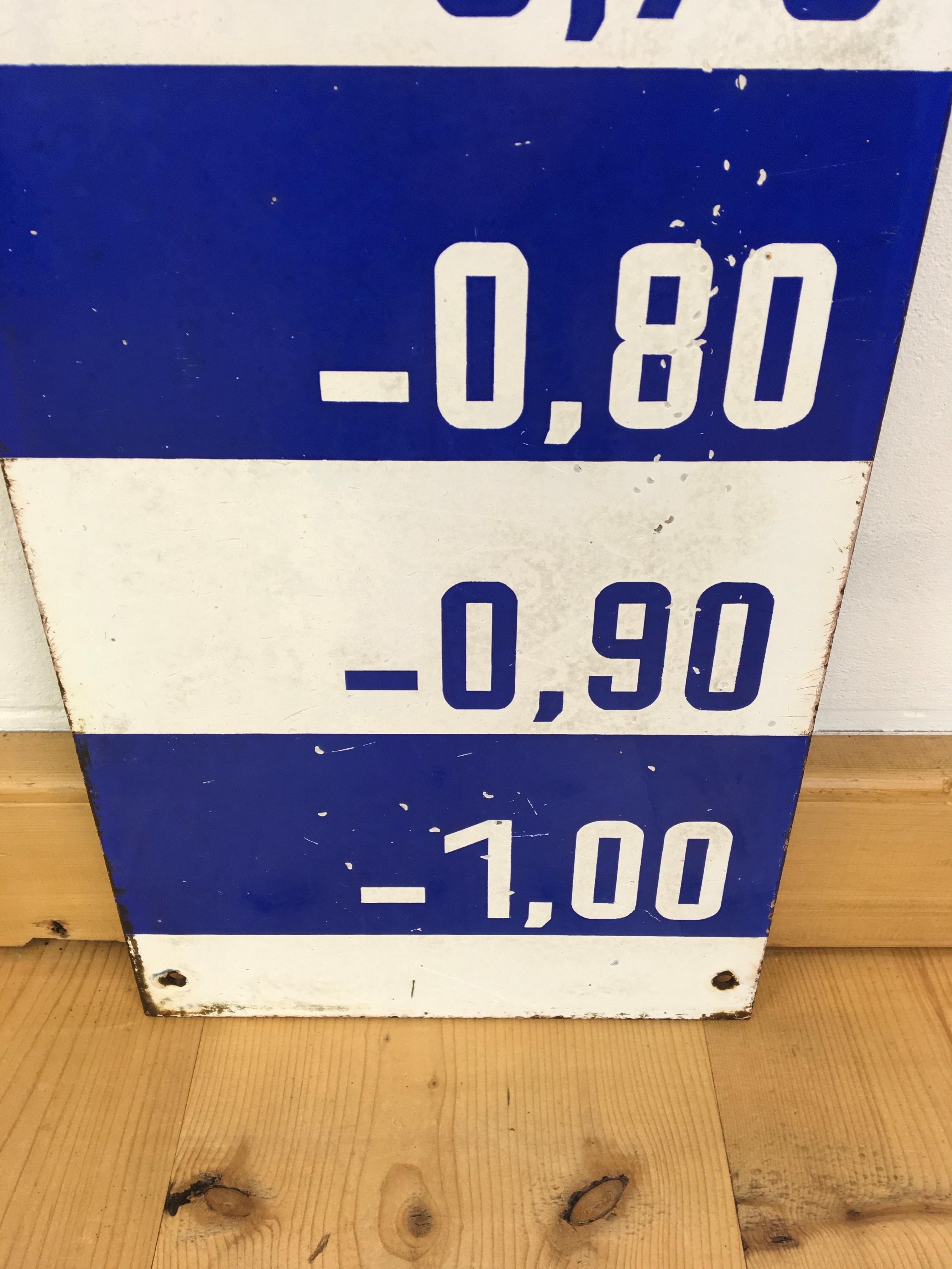 Porzellan-Wasser Level-Schild in Blau und Weiß im Angebot 1