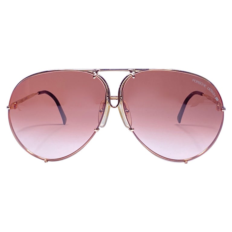 Occhiali da sole grandi vintage Porsche 5621 con montatura dorata