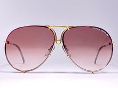 Vintage Porsche 5623 Gold & Silver Frame 1980s Large Sunglasses Austria.