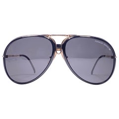 Vintage Porsche 5633 Gold & Black Frame 1980s Large Sunglasses Austria.