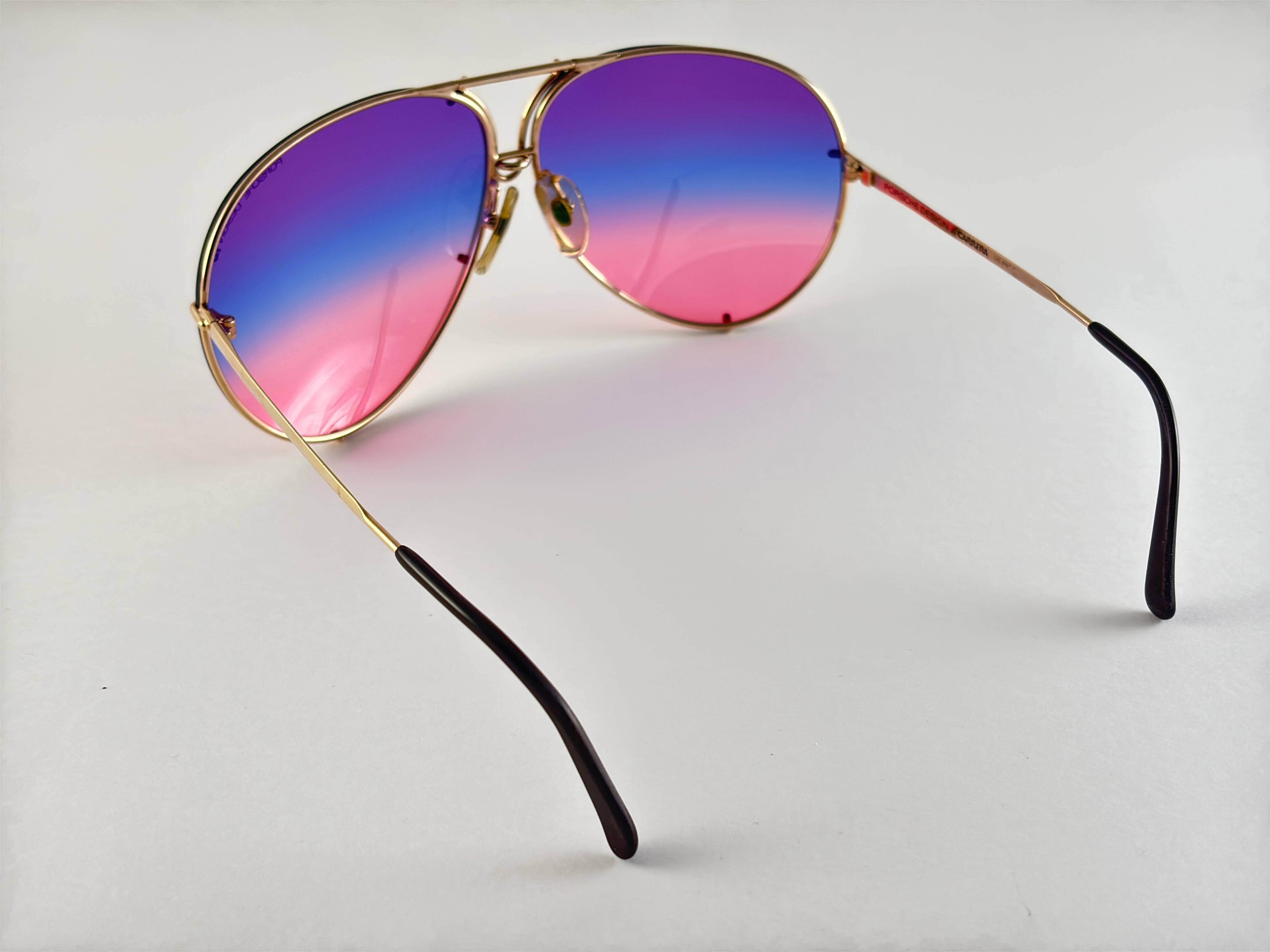 Vintage Porsche Design By Carrera 5621  Gold Large Sonnenbrille Österreich (Violett) im Angebot