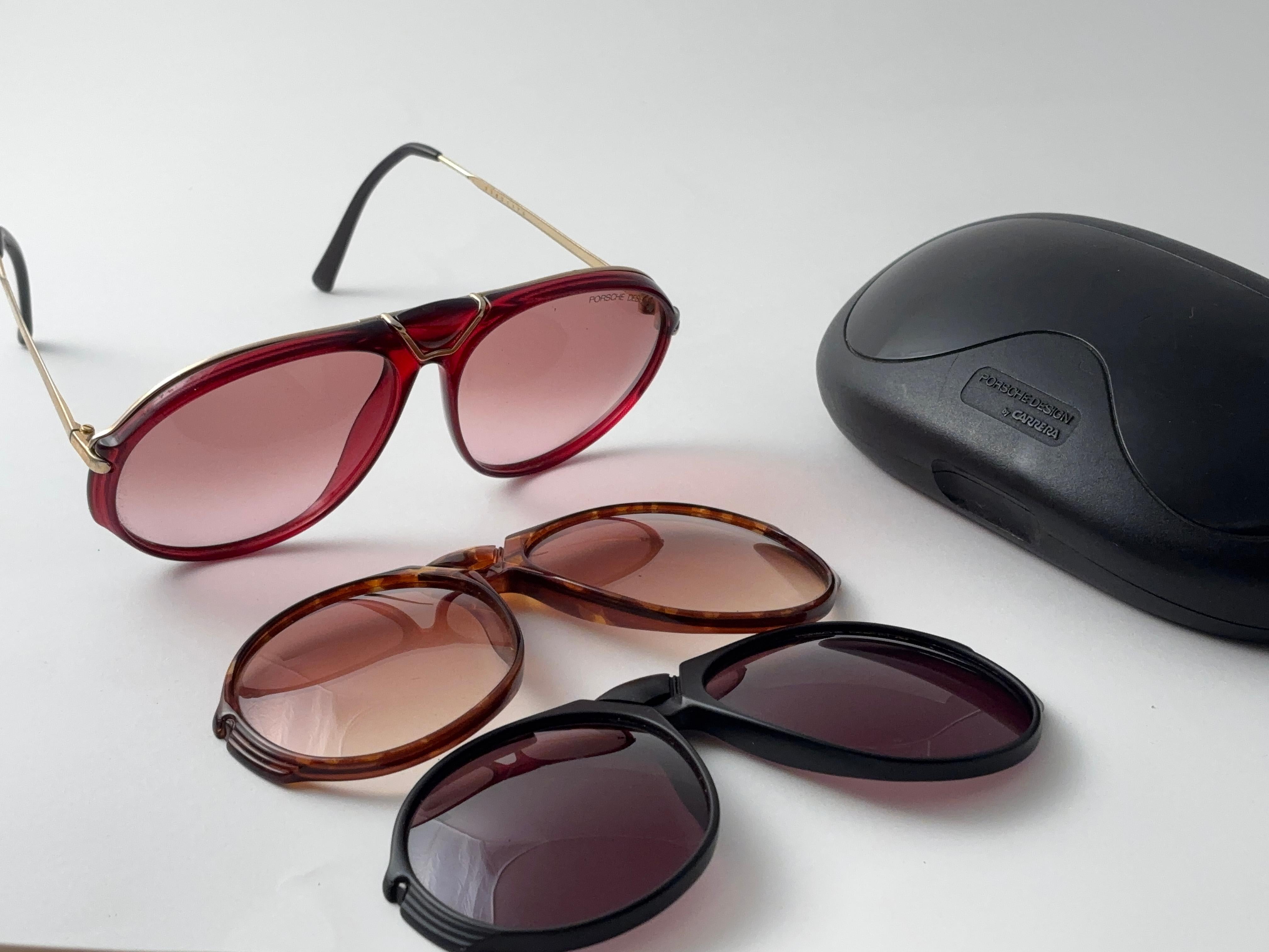 Noir Lunettes de soleil vintage Porsche Design/One 5659 Large 3 Fronts Design Autriche en vente