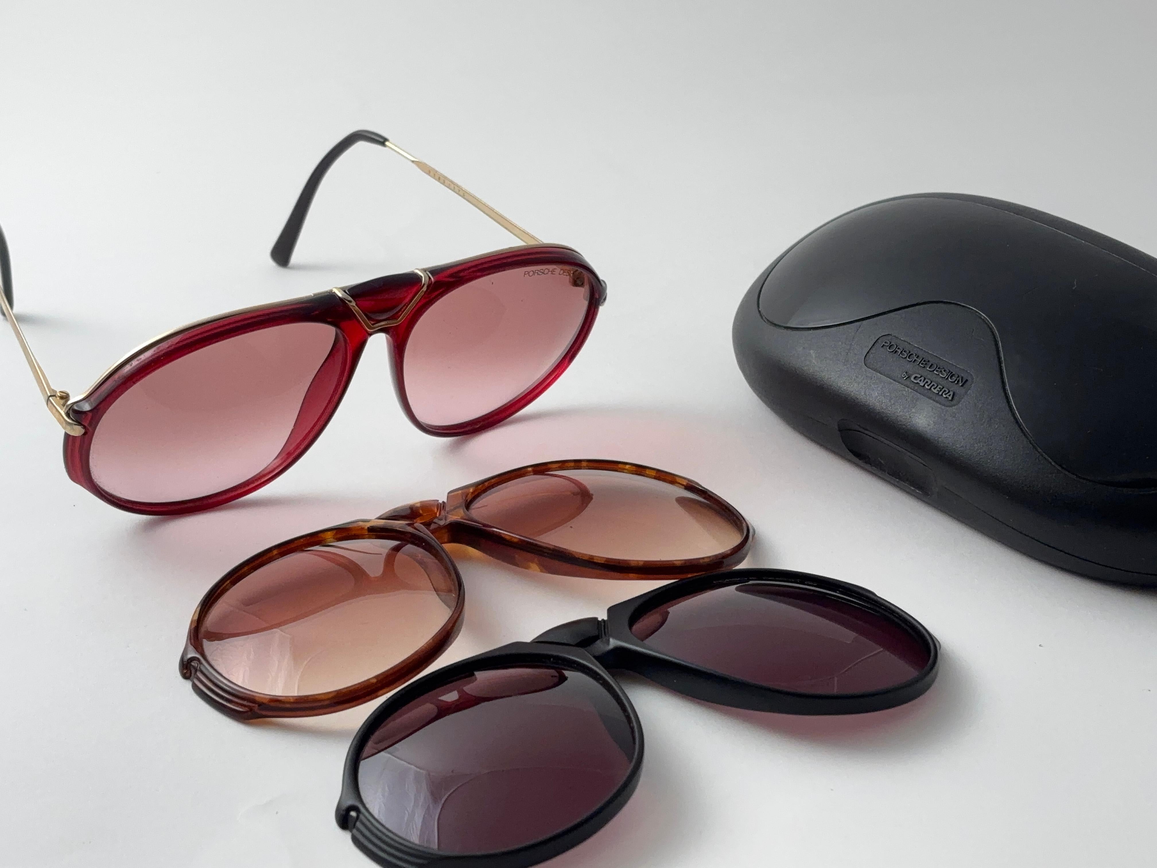 Lunettes de soleil vintage Porsche Design/One 5659 Large 3 Fronts Design Autriche Excellent état - En vente à Baleares, Baleares