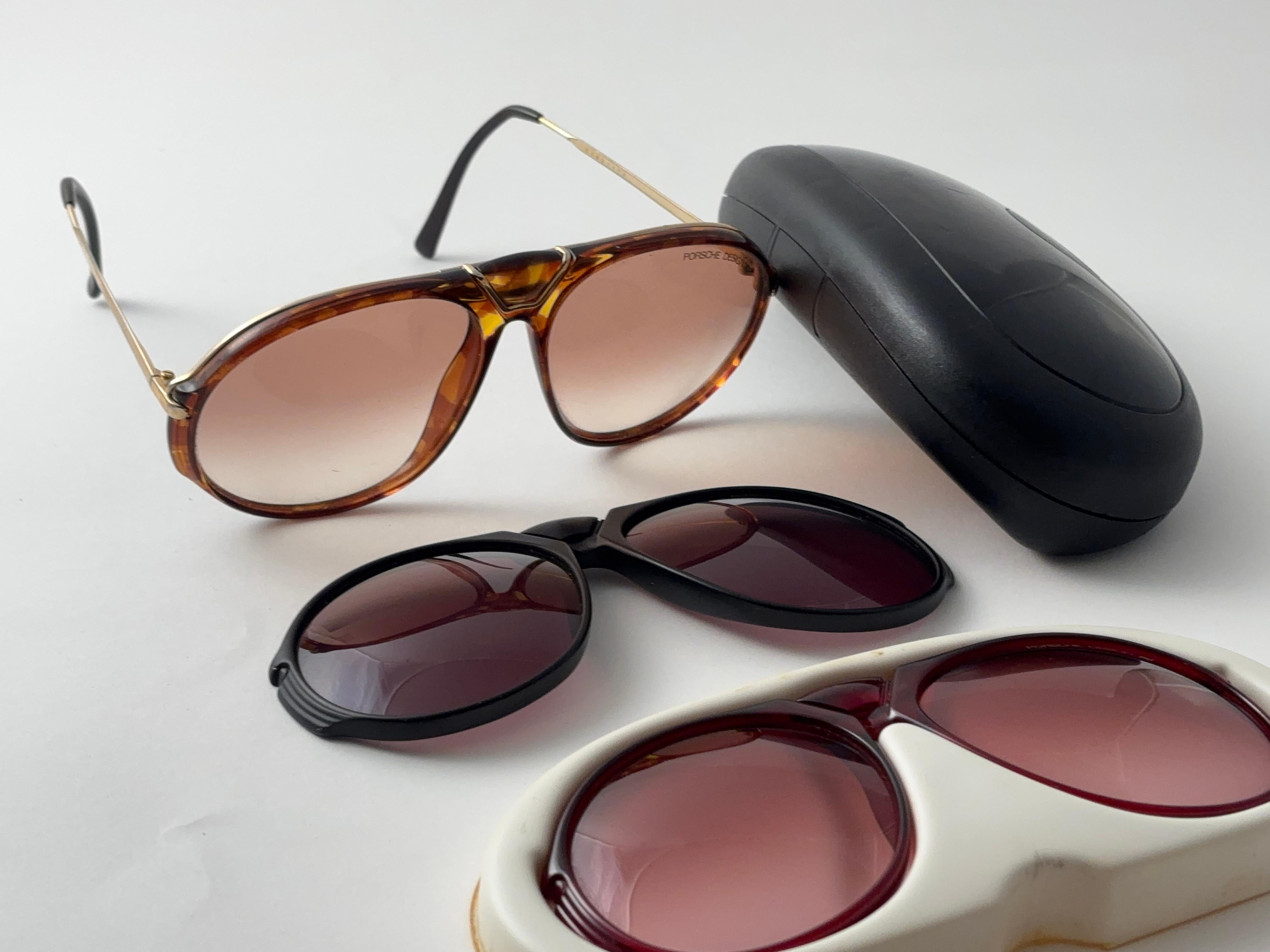 Lunettes de soleil vintage Porsche Design/One 5659 Large 3 Fronts Design Autriche Unisexe en vente