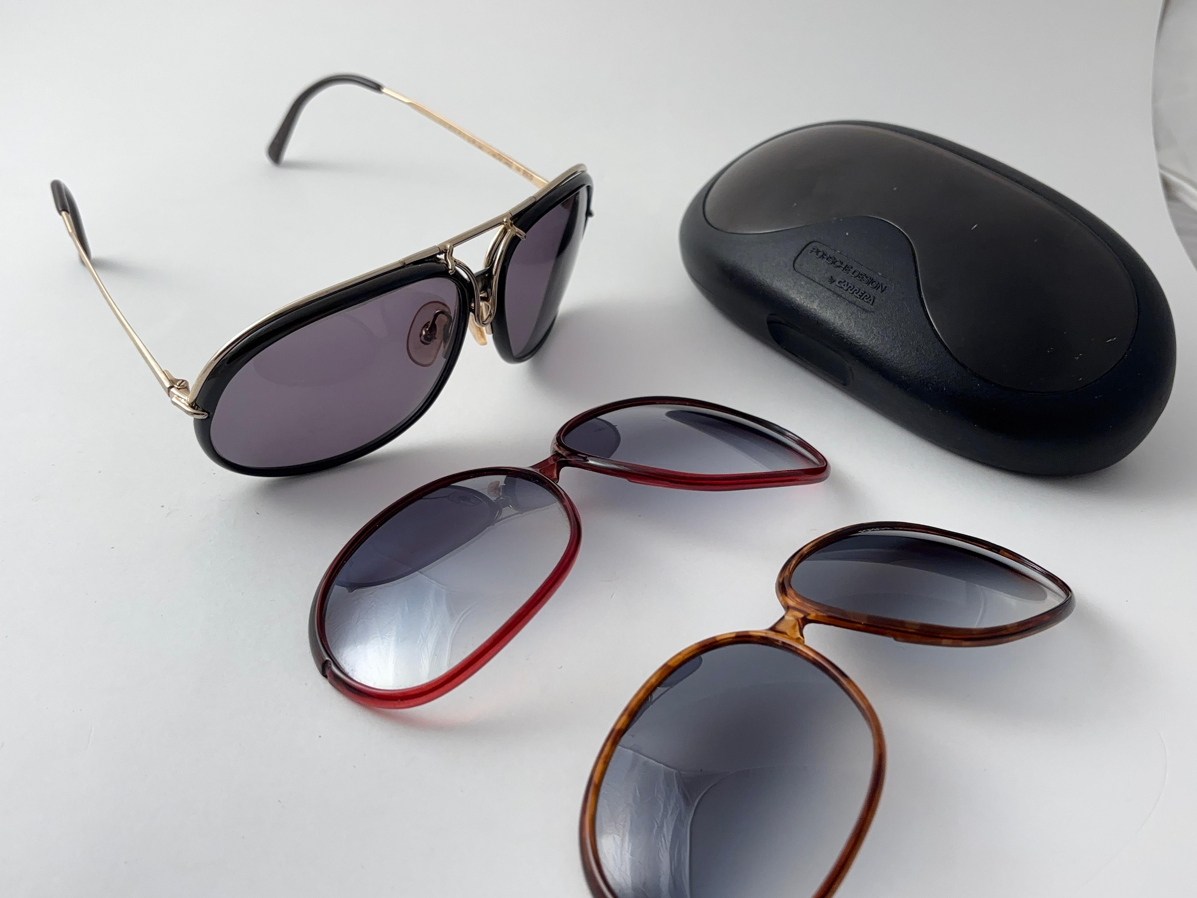 Vintage Porsche Design 5631 Large Interchangeable Half Frame Sunglasses For Sale 2