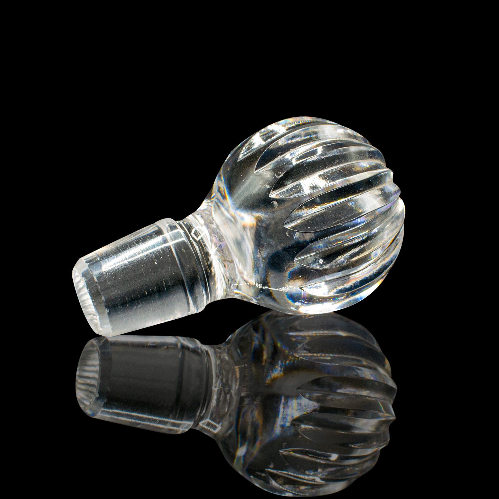 Vintage Port Dekanter, Englisch, geschliffenes Glas, Silber, Sherry, Punze, Mitte des Jahrhunderts im Angebot 4