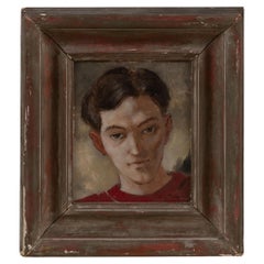 Vintage Portait, Untltled, Oil on Masonite, Encadré, Guy Palazzola, US, 1950