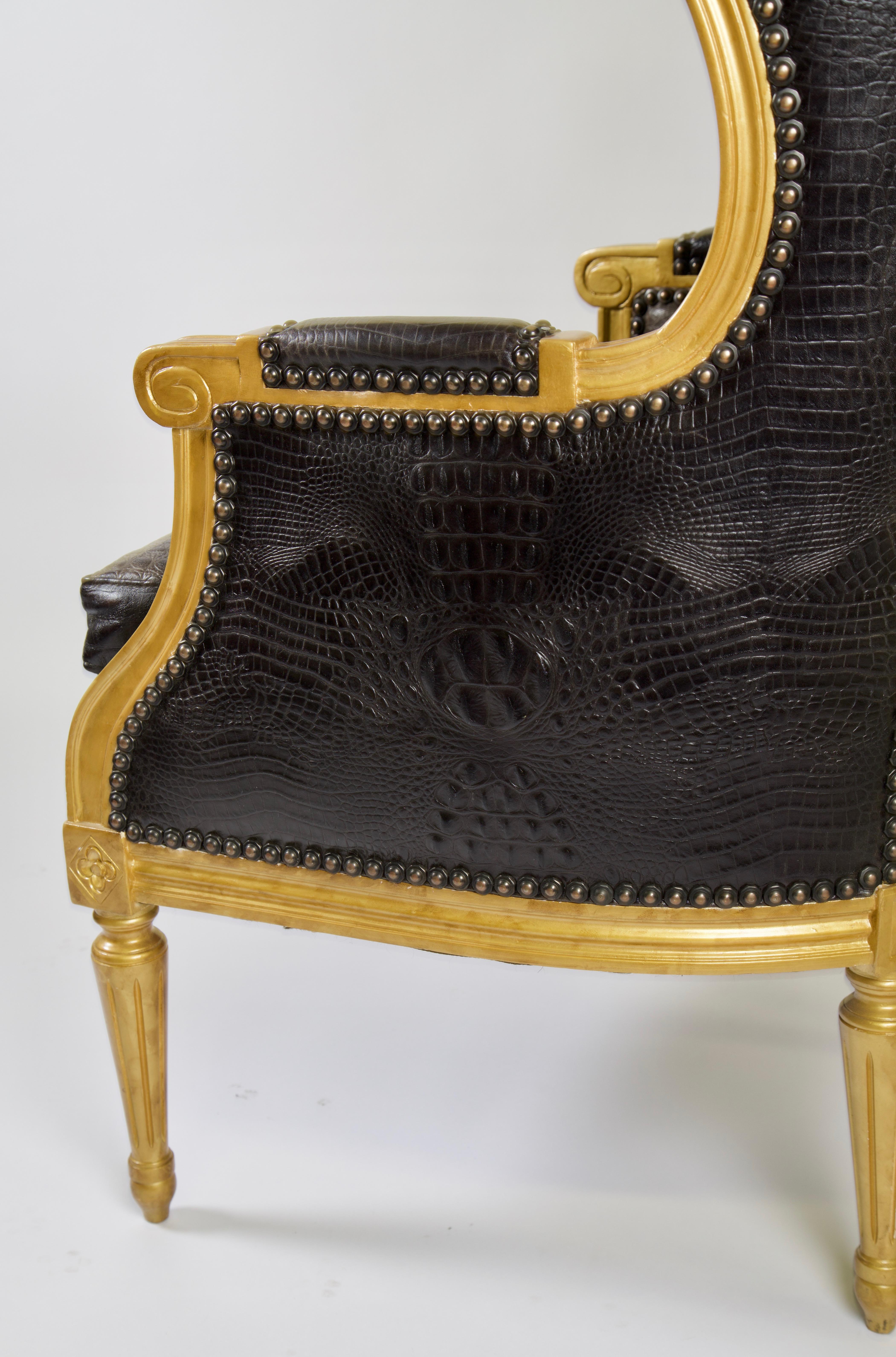 Porter-Stuhl im Vintage-Stil (Leder) im Angebot